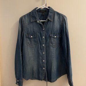 INC International Concepts Studded Denim Button-Up Top